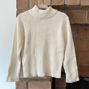 Gymboree (NWT) beautiful cotton cream ribbed knit turtleneck sweater